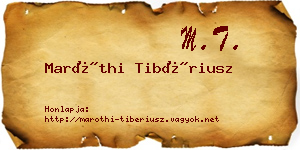 Maróthi Tibériusz névjegykártya